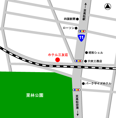 ホテル三友荘へのアクセスマップ